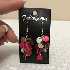 Fashion Jewelry Pink & Silver Earrings